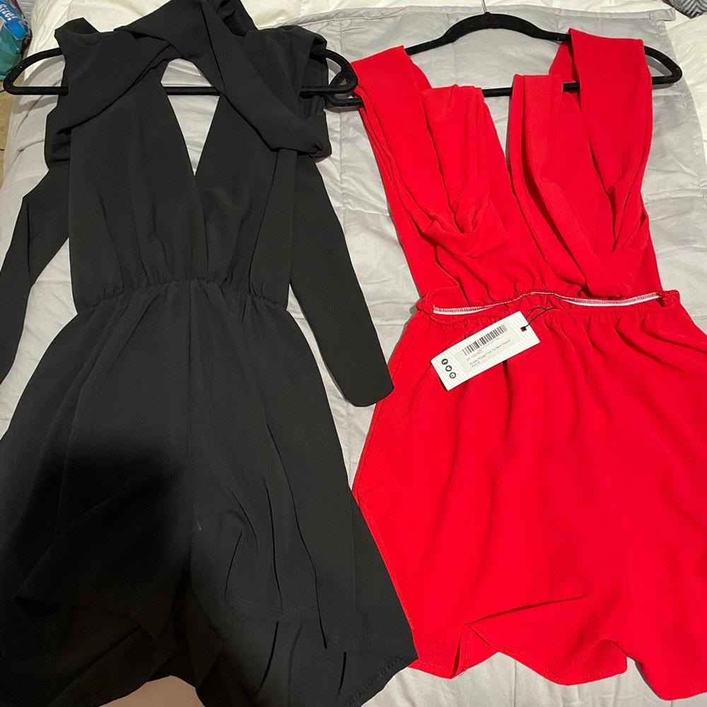 Two Boohoo rompers